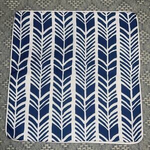 Annie Selke Chevron Stripe Decorative Pillow Cover Indoor Outdoor Blue White